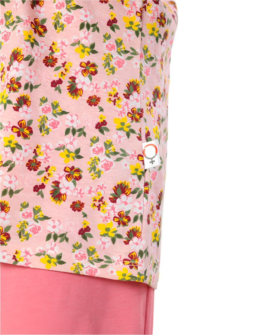 Losha Baumwoll-Print-Top und Pyjama-Set – Pink