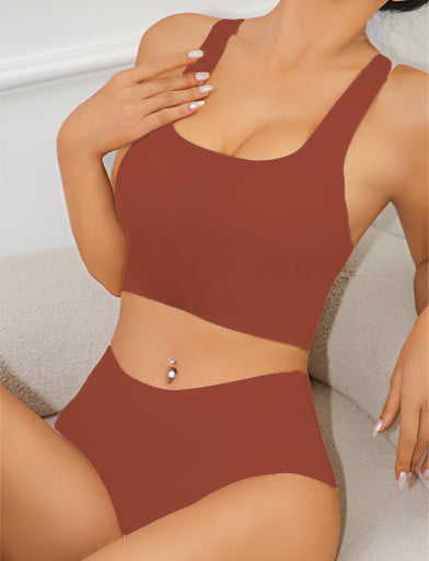 Laser Cut Super Soft Bra Set – Rust