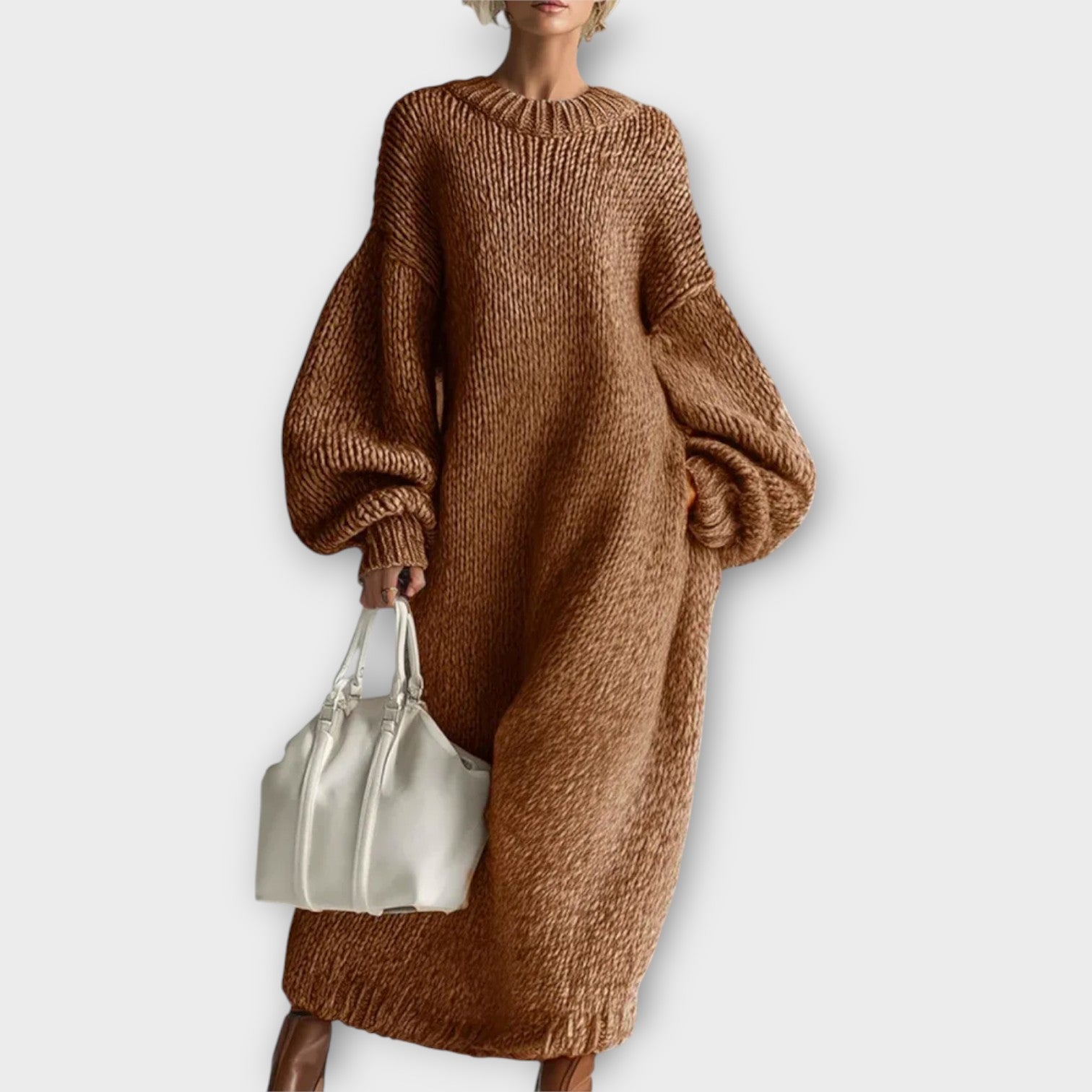 Cozy Oversized Knit Maxi Dress