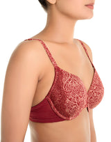 ZEN Series lace bra with underwire, super soft, lightly padded cups – Merlot