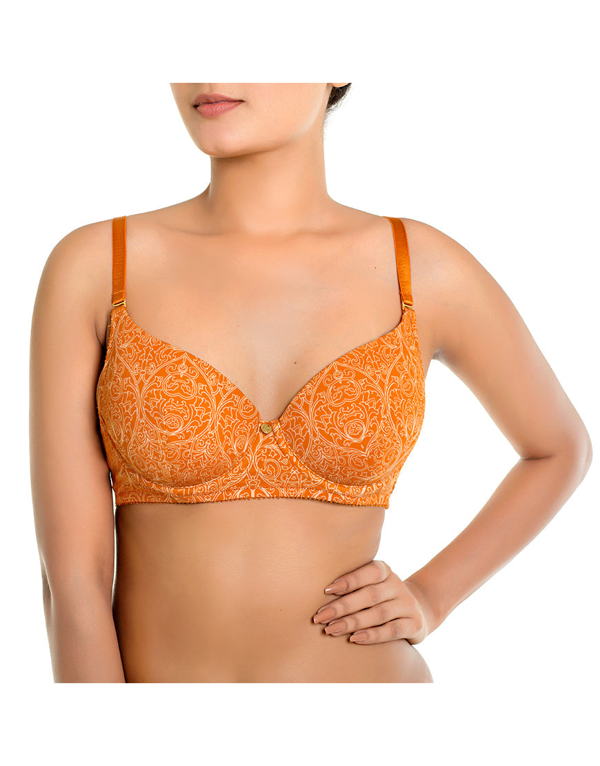 ZEN Series lightly padded underwire bra with low back and swan hook straps – Autumn Maple