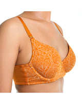 ZEN Serie leicht gepolsterter BH mit Bügel, tiefem Rückenausschnitt und Schwanenhaken-Trägern – Herbstahorn