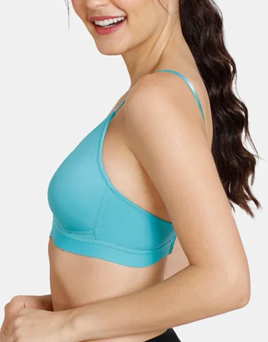 Lightly padded, wireless T-shirt bra – turquoise