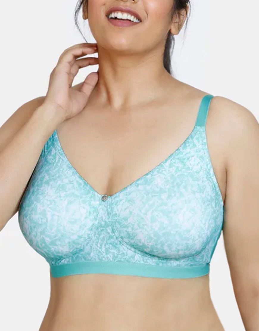 Losha True Curve double layer wireless bra with full coverage and super support – Green Print