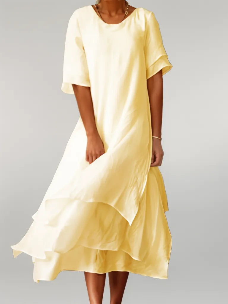 Thalia™ | Graceful full-length cotton dress
