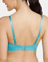 Lightly padded, wireless T-shirt bra – turquoise