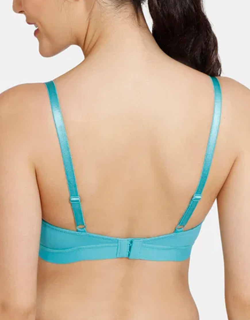 Lightly padded, wireless T-shirt bra – turquoise