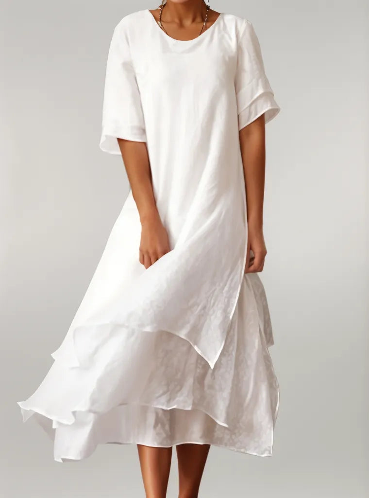Thalia™ | Graceful full-length cotton dress