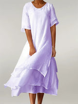 Thalia™ | Graceful full-length cotton dress