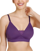 Lightly padded wireless T-shirt bra – plum