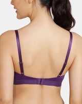 Lightly padded wireless T-shirt bra – plum