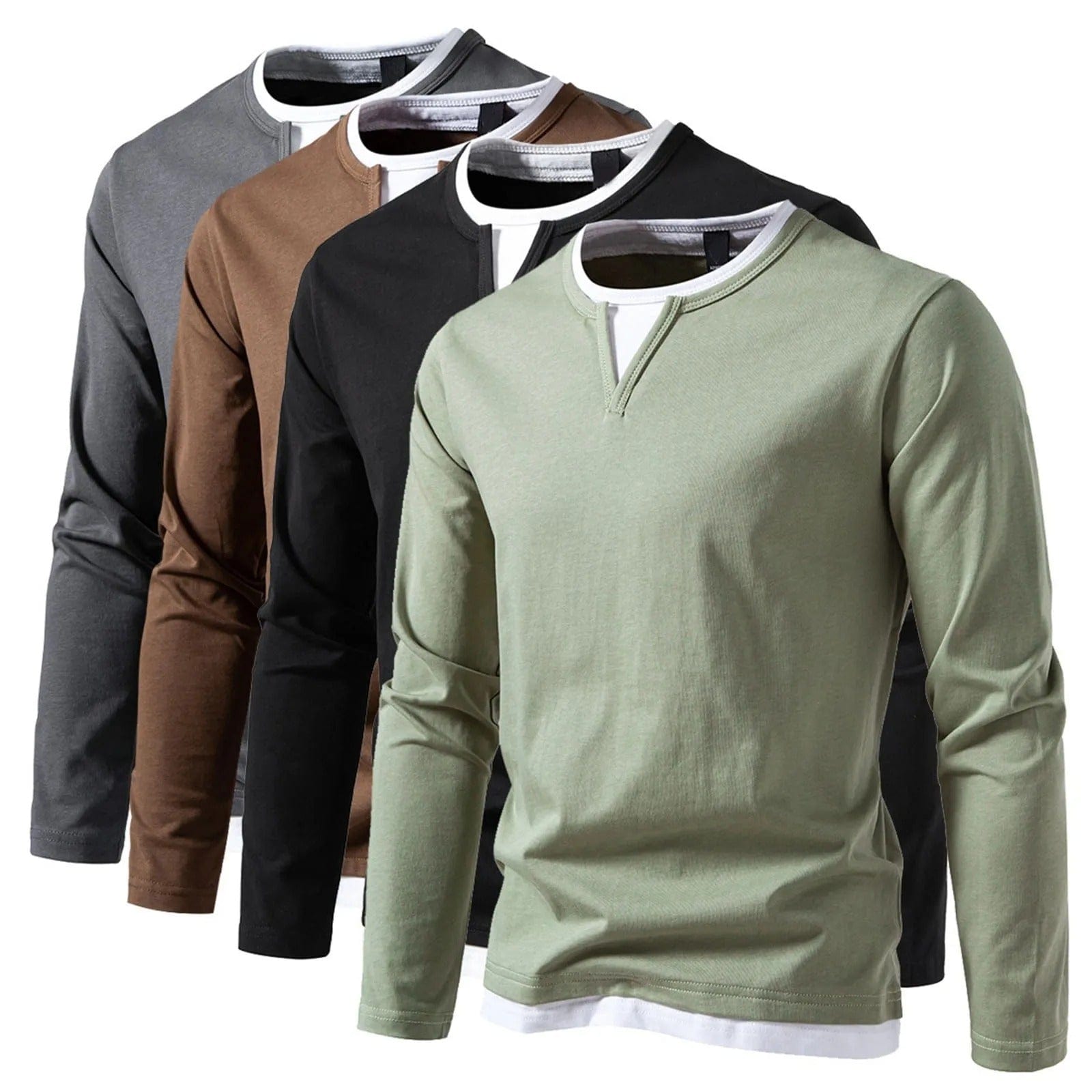 Eden™ | Casual Henley Long Sleeve Shirt