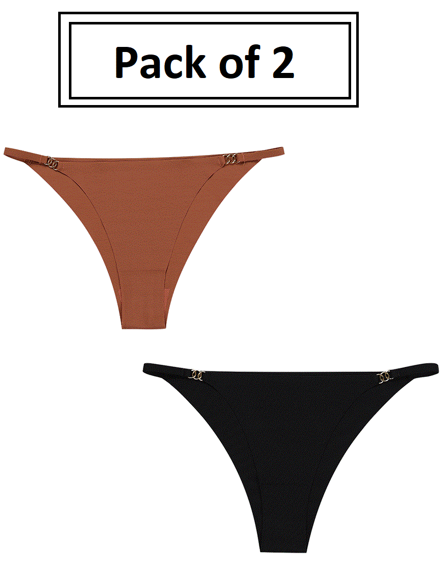 Losha Pack of 2 Low Waist Laser-Cut Stylish Briefs