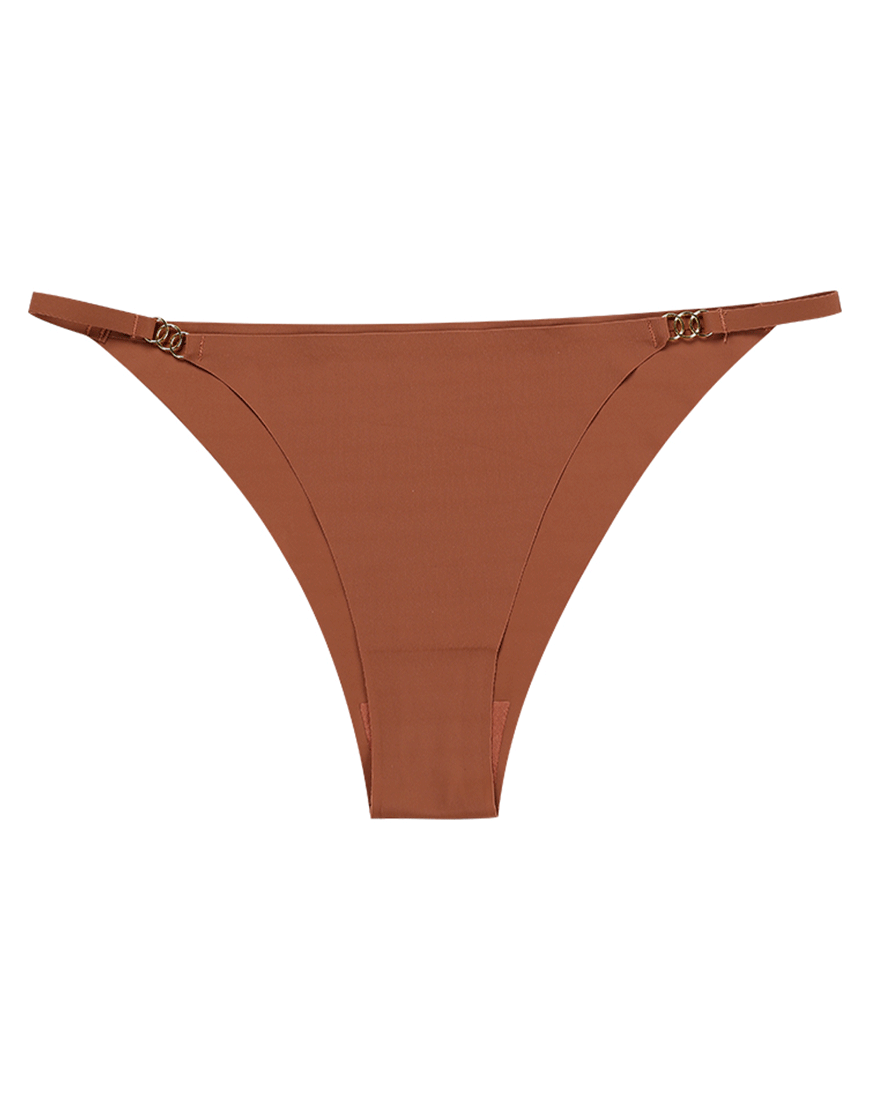 Losha Low Waist Laser-Cut Stylish Briefs - Brown