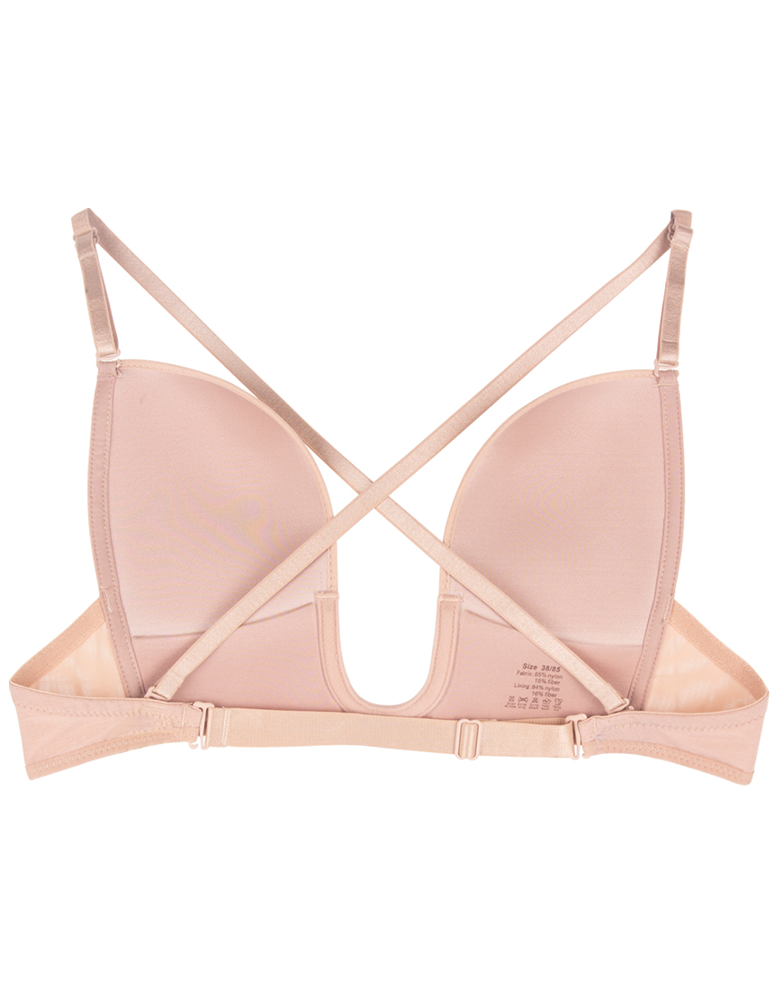 Losha Level 2 Plunge Push-Up Bra with Adjustable Straps and Mesh Wings