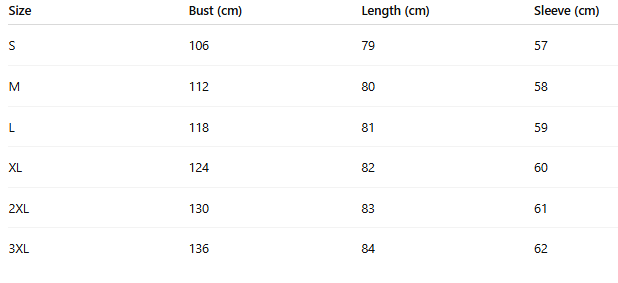 Size chart for Ravella™ Dusk Shirt Jacket