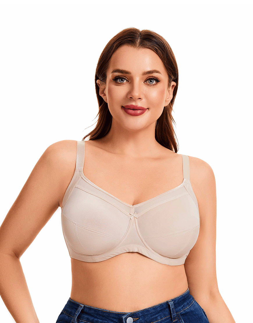 Plus Quattro Support Full-Coverage Wired Bra mit seitlichen Formungseinsätzen - TOASTED ALMOND