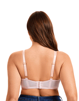 Plus Quattro Support Full-Coverage Wirefree Bra with Side Shaping Panels - QUARTZ PINK