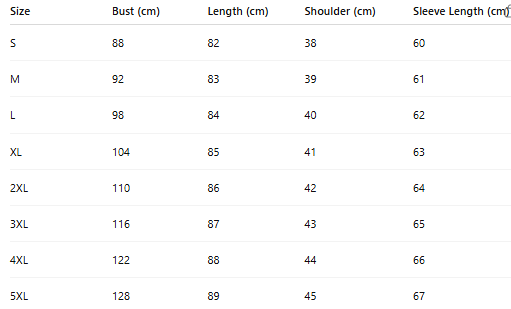 Size chart for Jovira™ | Chic cashmere sweater