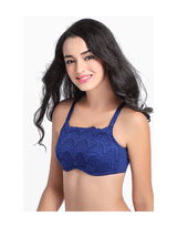 Vollspitzen-BH nach Operation mit Taschen – Blau