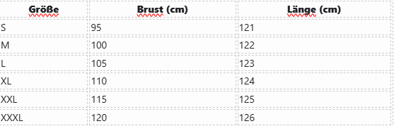 Size chart for Serenya™ | Luxurious Classic Waist Dress