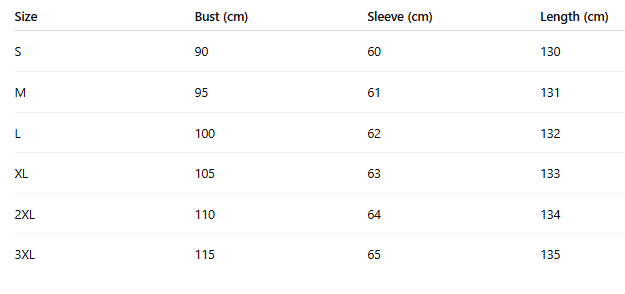 Size chart for Nyxelle lace maxi top