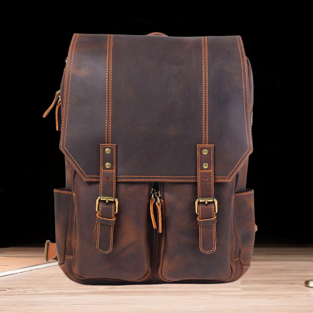 Stellan™ | Brown Leather Backpack