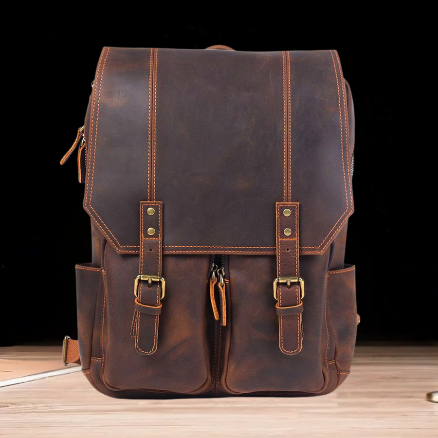 Stellan™ | Brown Leather Backpack