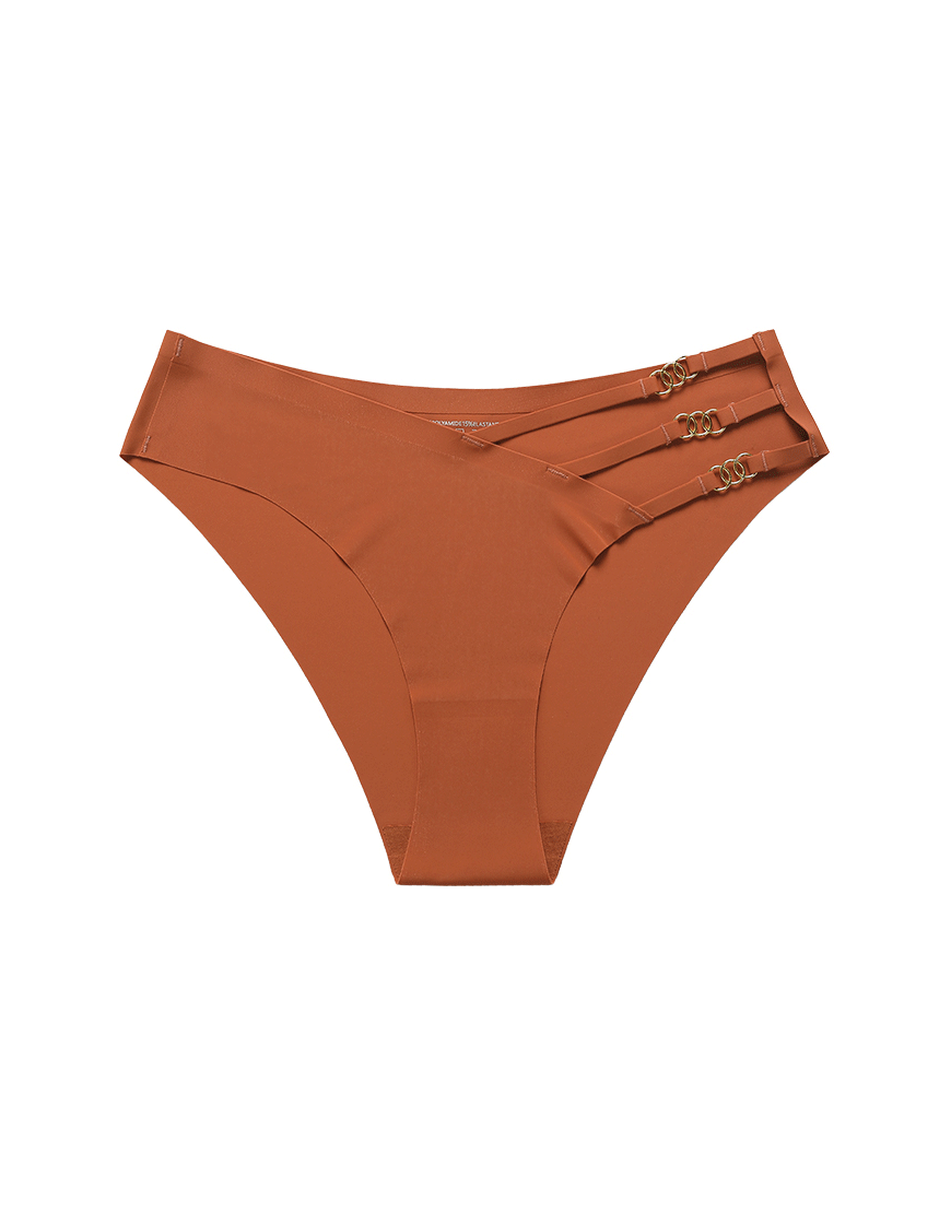 Losha Low Waist Laser-Cut Briefs with Pretty Side Decoration Design - ROST