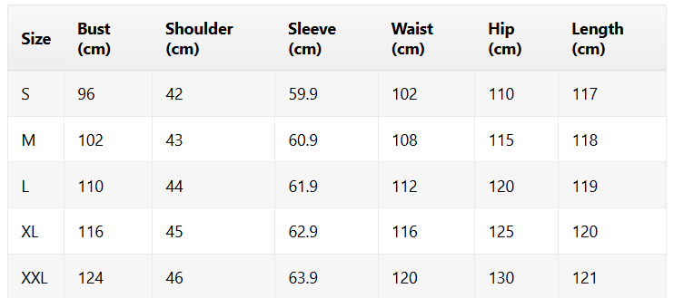 Size chart for Rita | Flowy Ethnic Dress