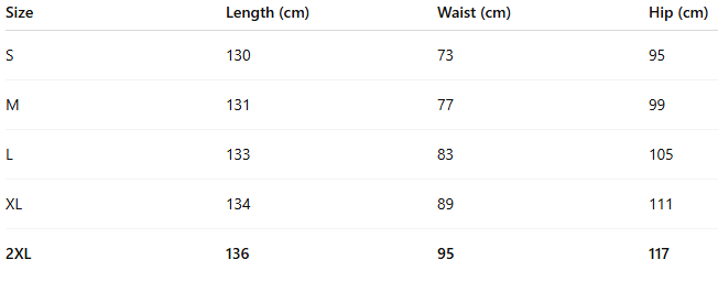 Size chart for Leona | Classic Belted Dress