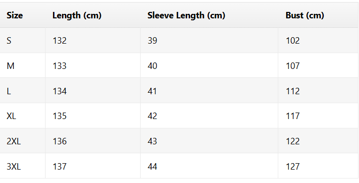 Size chart for Shayla | Classic Comfortable Dress
