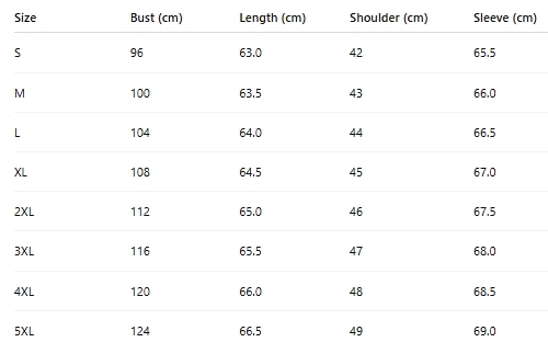 Size chart for Ayvora™ | Timeless Cashmere Gilet