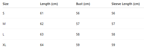 Size chart for Delvya™ | Cashmere sweater