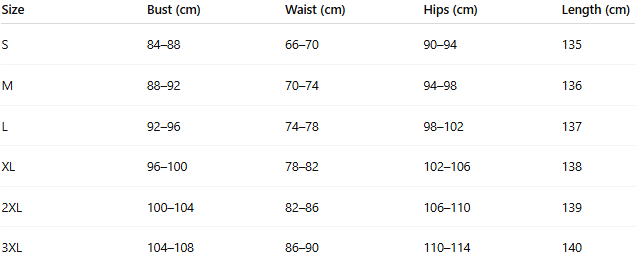 Size chart for Elara™ | Two-piece dress