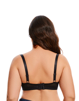 Losha Curvy Cut & Sew Spitzenausschnitt doppellagiger Bügel-BH – Schwarz