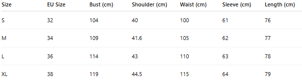 Size chart for Avoria™ | Graceful Classic Blouse