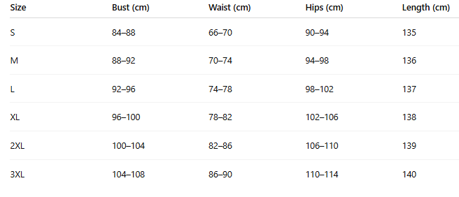Size chart for Sold out