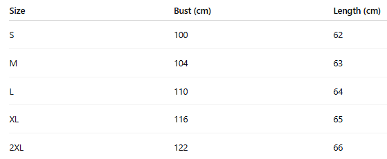 Size chart for Ava Blue Marine Blouse