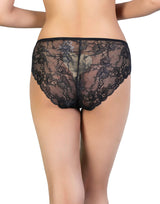 LUSH LACE BIKINI BRIEF - BLACK