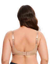 Losha Curvy Vollspitzen-Cup doppellagiger Bügel-BH – Hautfarbe