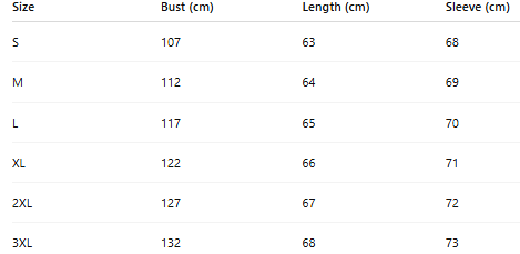 Size chart for Alviera™ | Timeless women's winter sweater