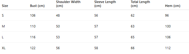 Size chart for Avelisse™ | Luxurious Everyday Sweater