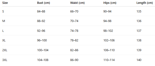 Size chart for Natalie™ | Elegant Dress 
