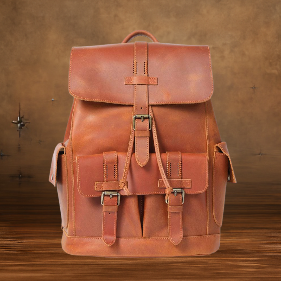 York™ | Leather laptop backpack