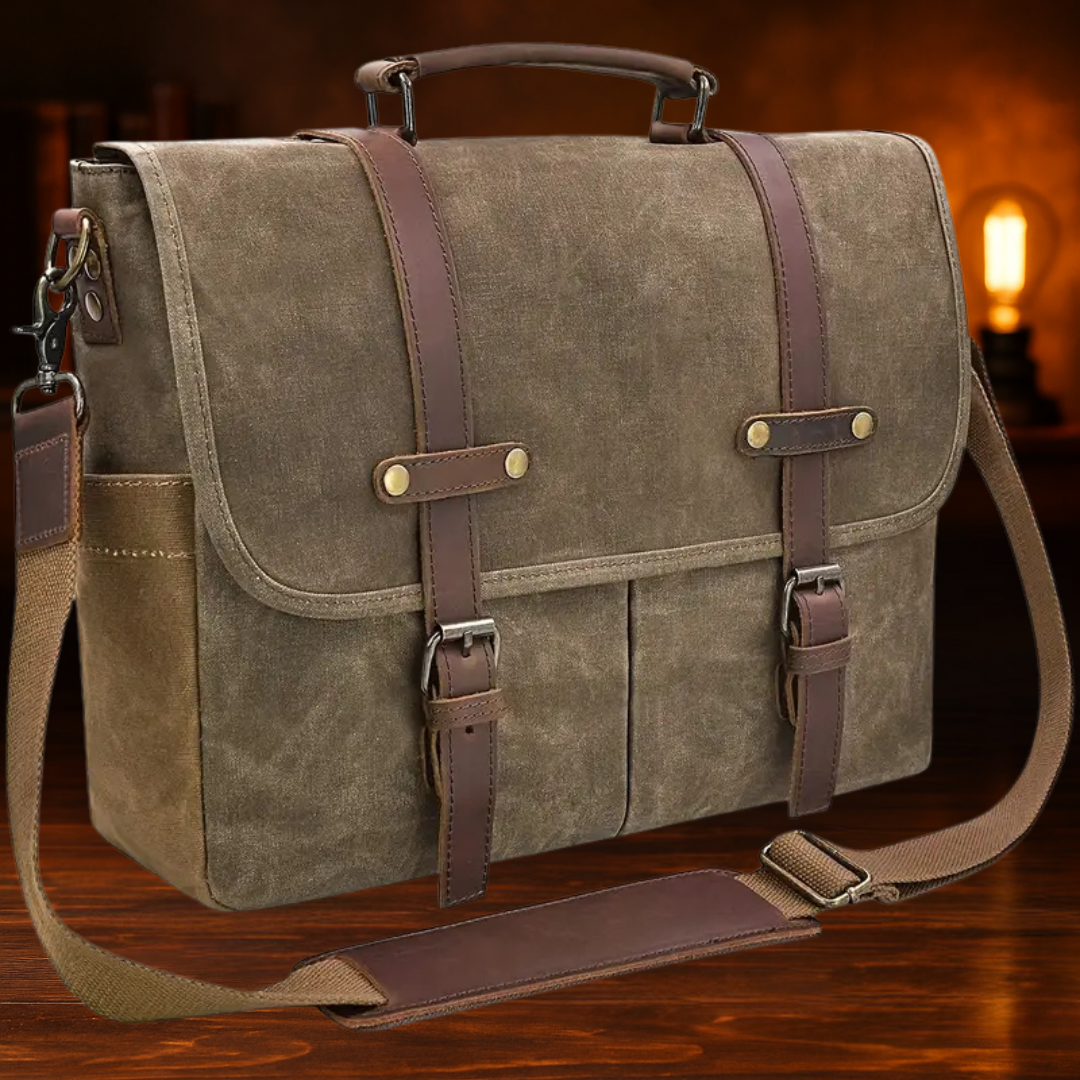 Lysander™ | Men's Black Leather Backpack