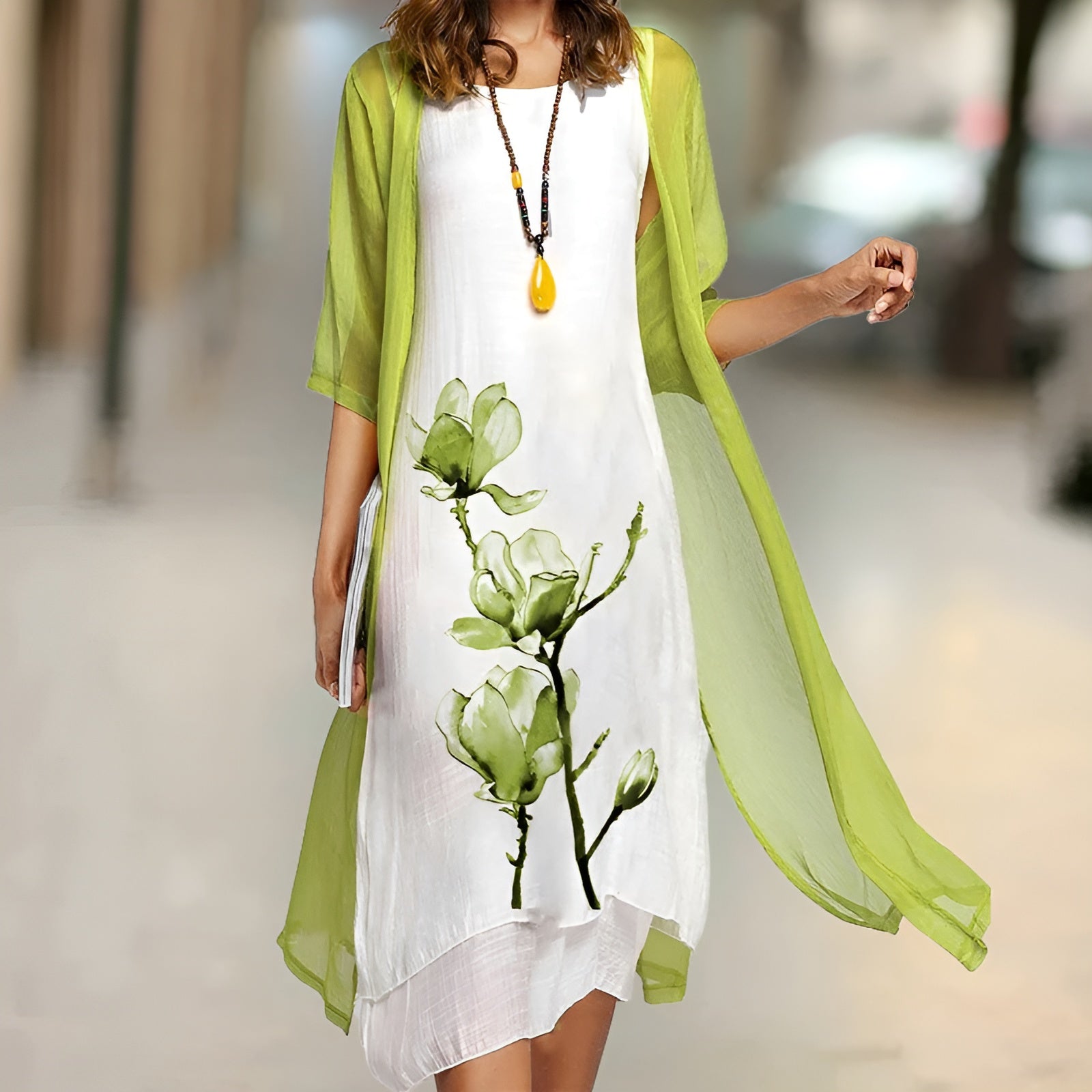 Nova™ | Elegant Dress &amp; Cardigan Set