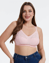 Plus Quattro Support Full-Coverage Wirefree Bra with Side Shaping Panels - QUARTZ PINK