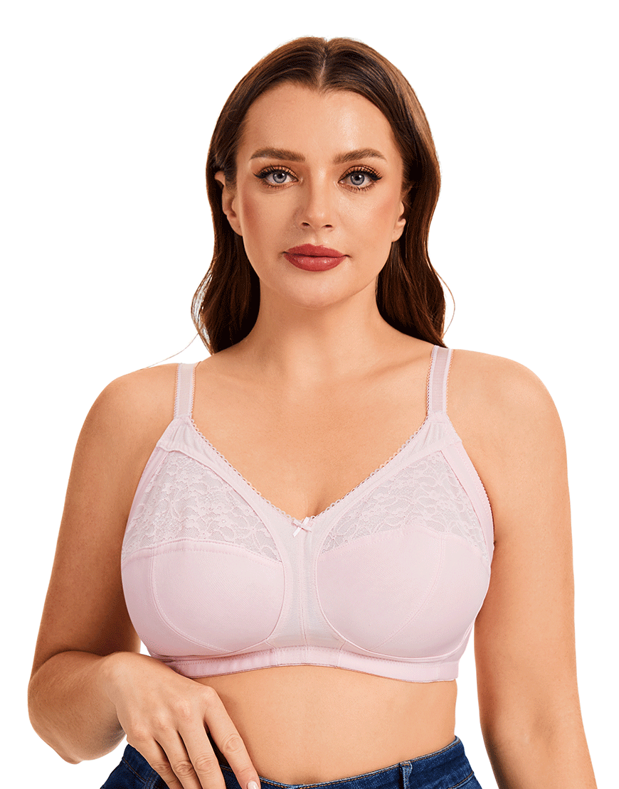 Plus Quattro Support Full-Coverage Wirefree BH mit seitlichen Formungseinsätzen - QUARTZ PINK
