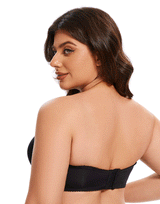 Losha Curvy Leicht gepolsterter trägerloser Bügel-BH – Schwarz